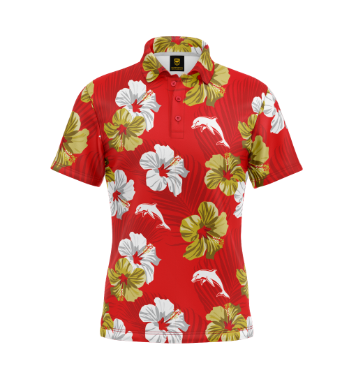 Dolphins Mens Golf Polo - Aloha