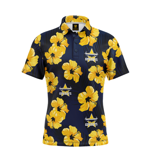 North Queensland Cowboys Mens Golf Polo Aloha Whateva Sports