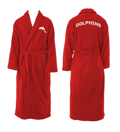 Dolphins Mens Bath Robe - Long Sleeve