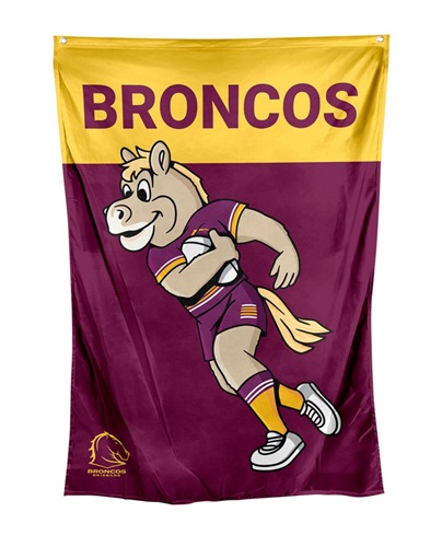Brisbane Broncos Wall Flag - Mascot