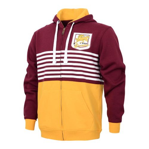 Brisbane Broncos Mens Retro Zip Hoodie