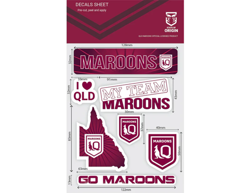 QLD Maroons Mixed Decals Sheet