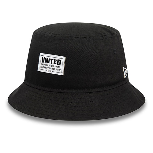 Manchester United FC Stitch Patch Black Bucket Hat