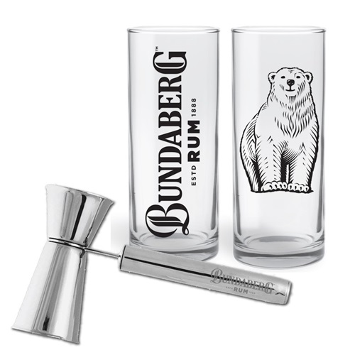 Bundaberg Rum Highball Glass & Jigger
