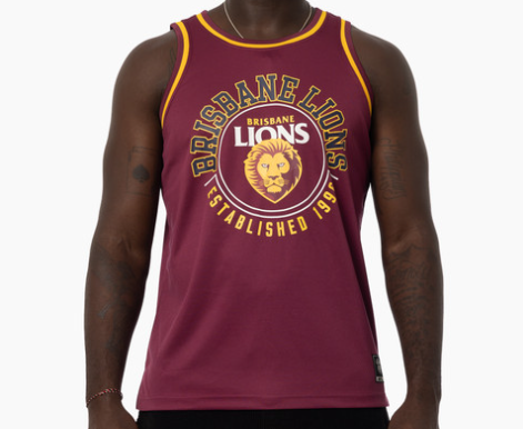 Brisbane Lions Mens Mesh Basketball Singlet