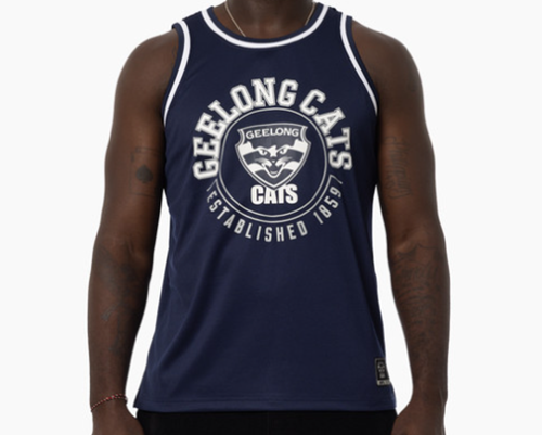 Geelong Cats Mens Mesh Basketball Singlet