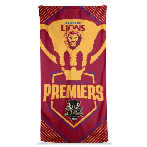 Brisbane Lions Beach Towel - 2024 Premiers