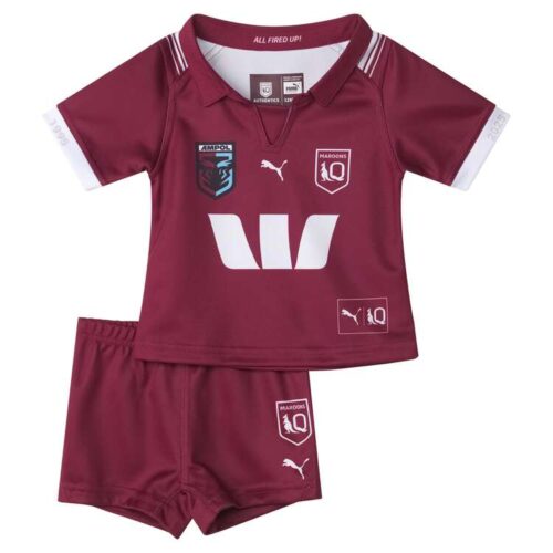 QLD Maroons 2025 Kids Home Jersey & Short Set