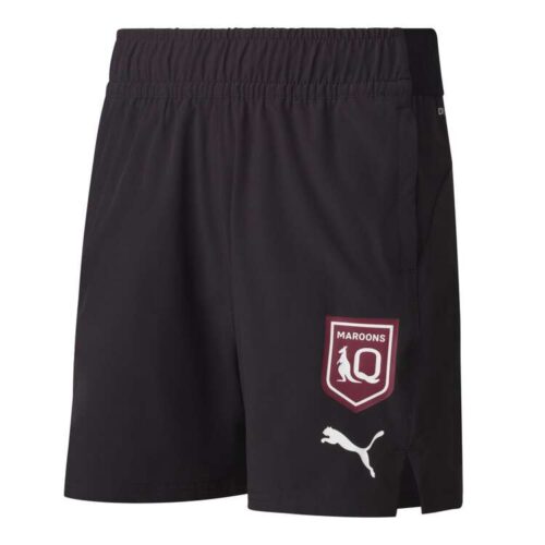 QLD Maroons 2025 Kids Training Shorts - Black