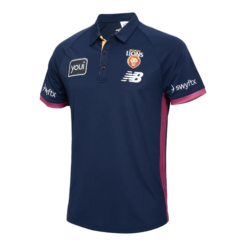 Brisbane Lions 2025 Mens Media Polo
